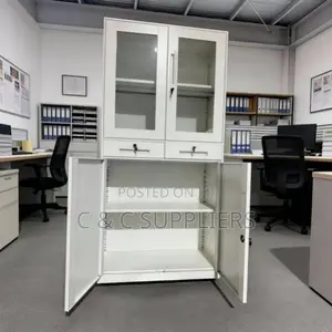 2-Door Half Glass File Metal Cabinet