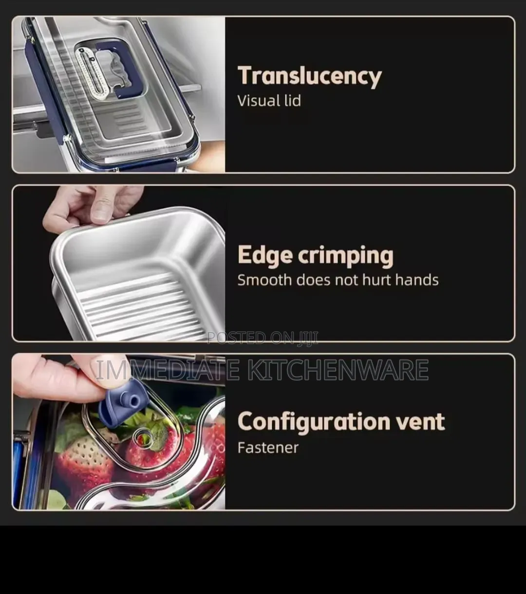 Food Grade Stainless Steel Large Capacity Leak Proof
