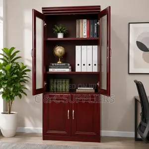 2-Door Mahogany File Executive Cabinet.