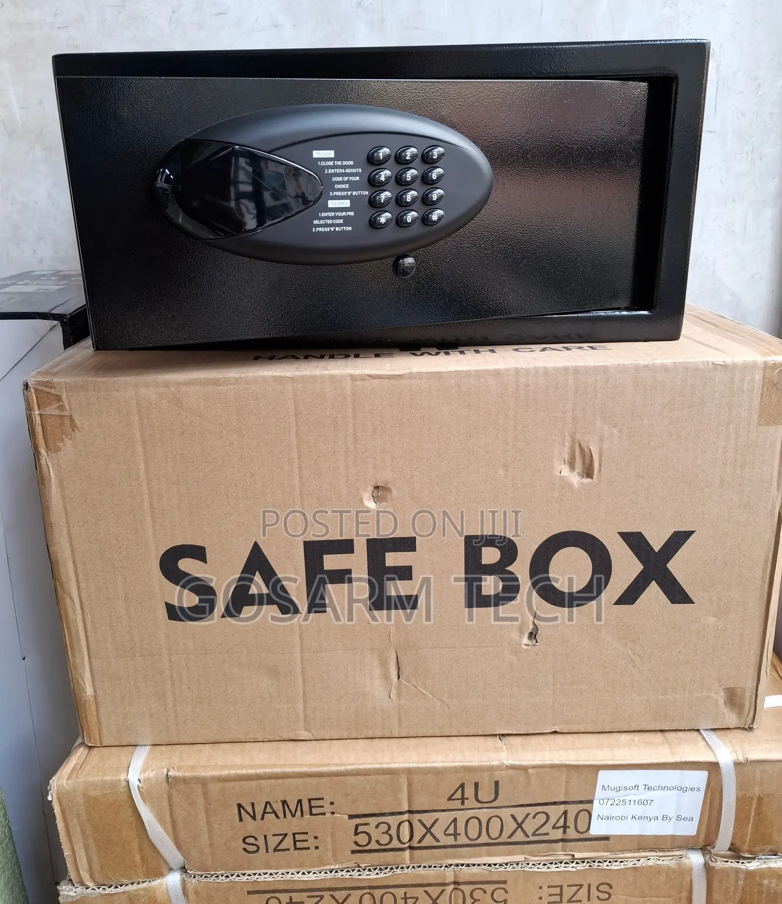 Strong Metallic Digital Electronic Cash Safe Box