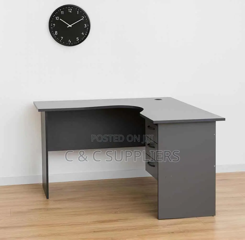 Custom Curved Gray Study Desk-120cm
