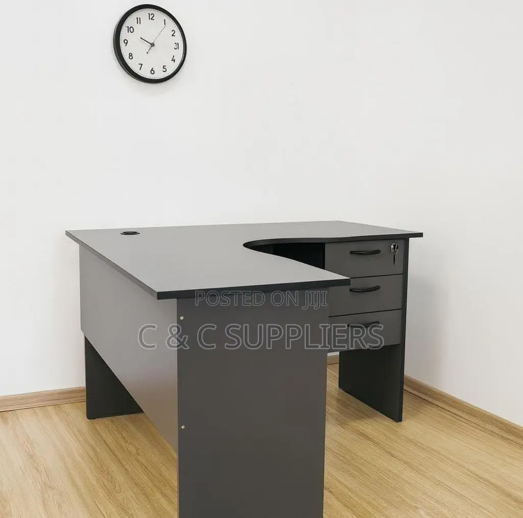 Custom Curved Gray Study Desk-120cm