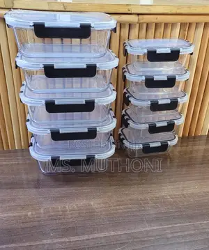 10 PCS Airtight Glass Container Sets ( Meal Prep / Srorage )