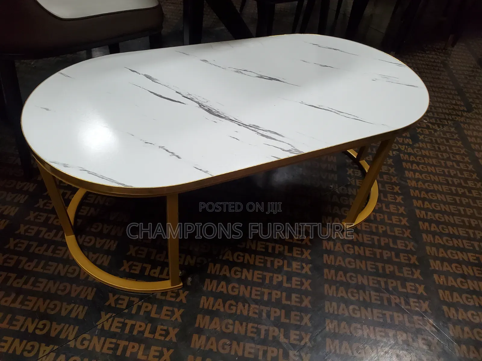 White Marble Oval Coffee Table