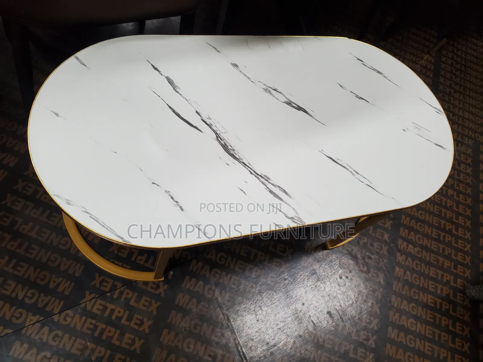 White Marble Oval Coffee Table