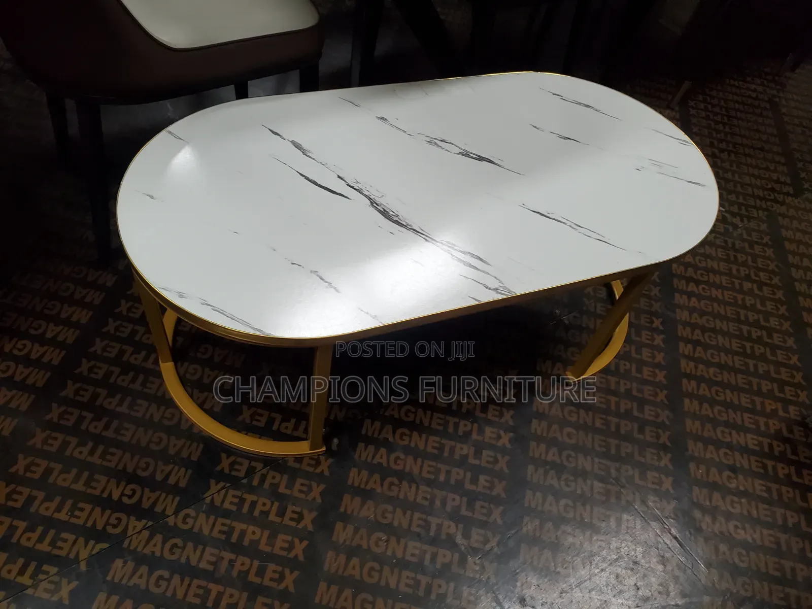 White Marble Oval Coffee Table