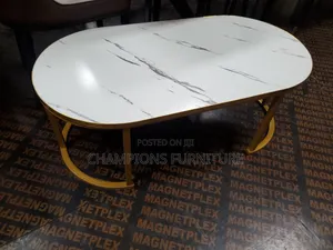 White Marble Oval Coffee Table