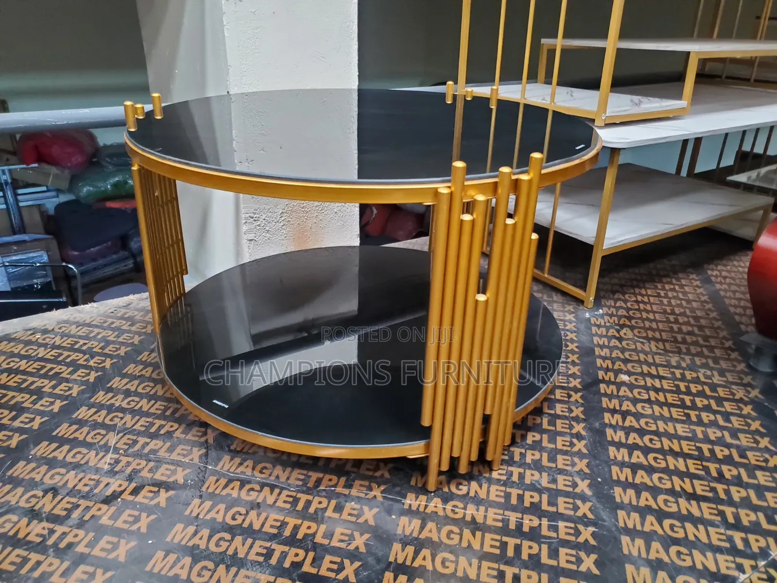 Gold and Black Two Tier Coffee Table