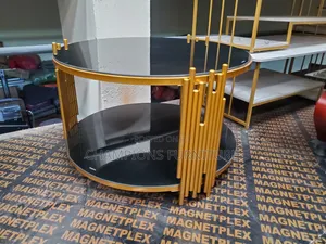 Gold and Black Two Tier Coffee Table