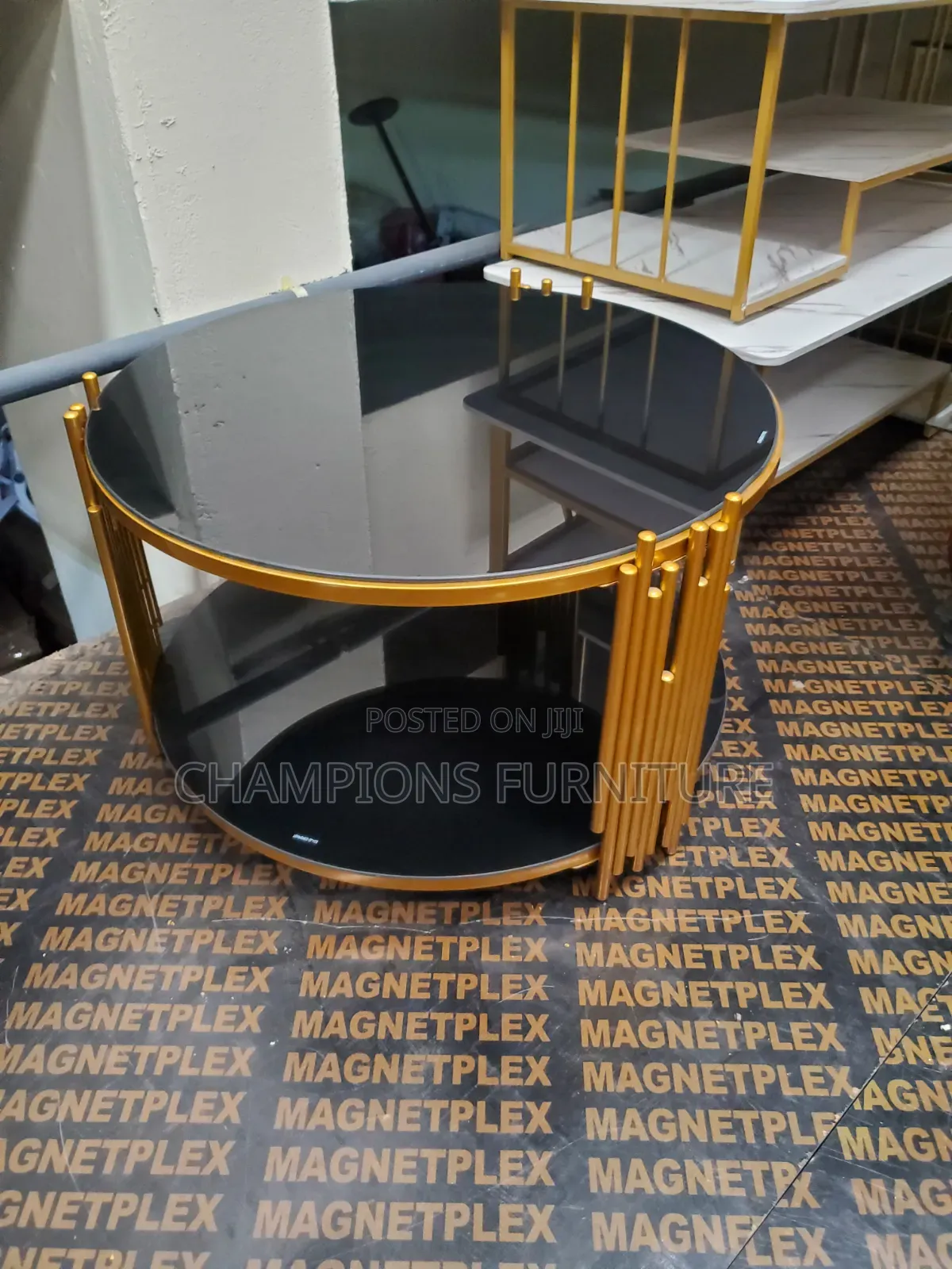 Gold and Black Two Tier Coffee Table