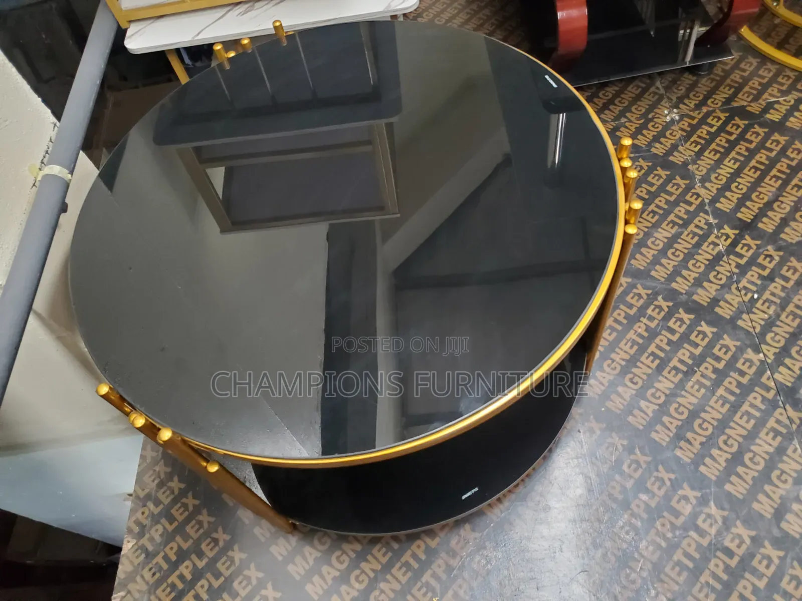 Gold and Black Two Tier Coffee Table