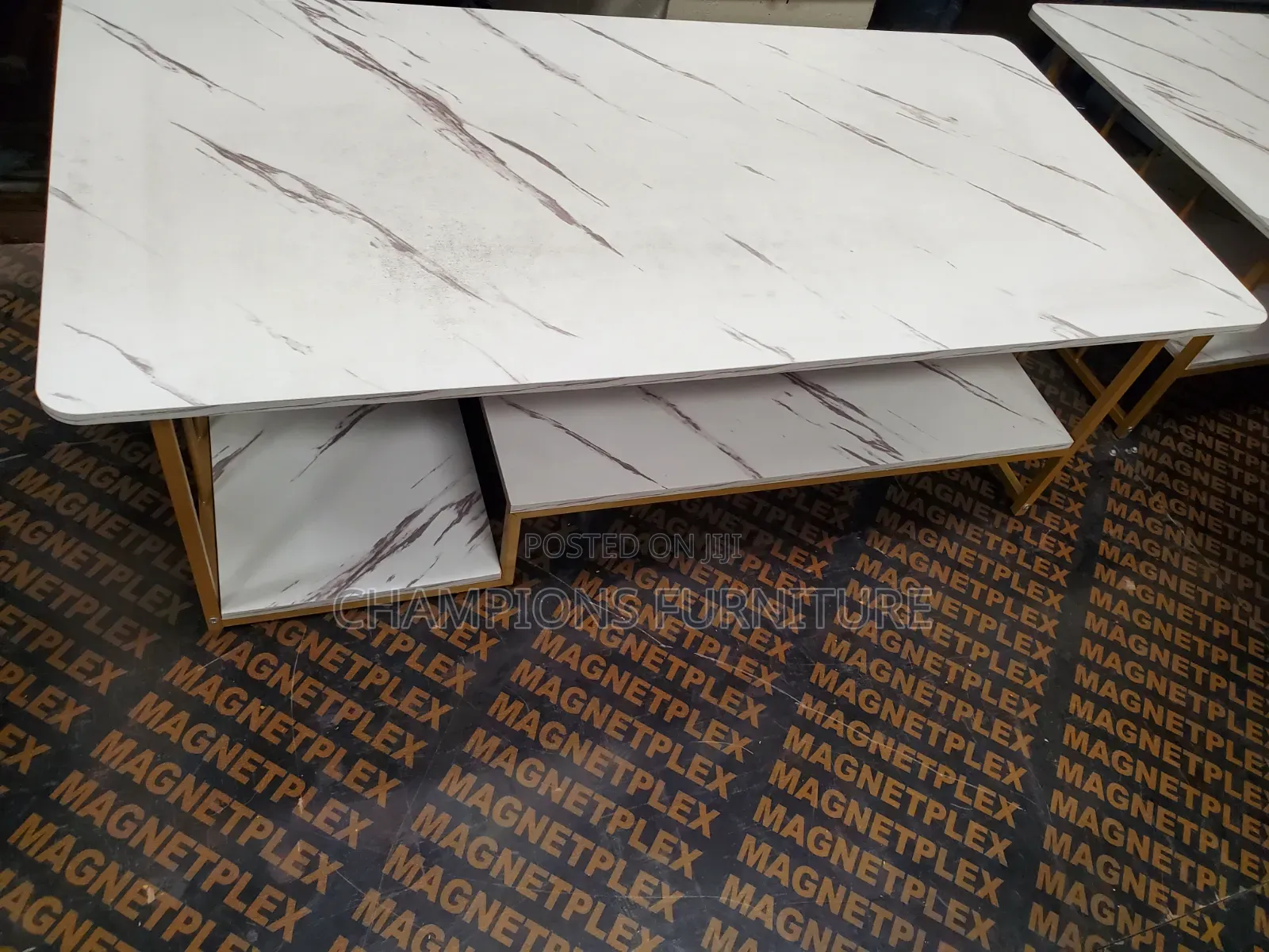 2-Tier Marble Finish Coffee Table