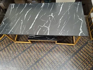 Rectangular Black Marble Finish Coffee Table