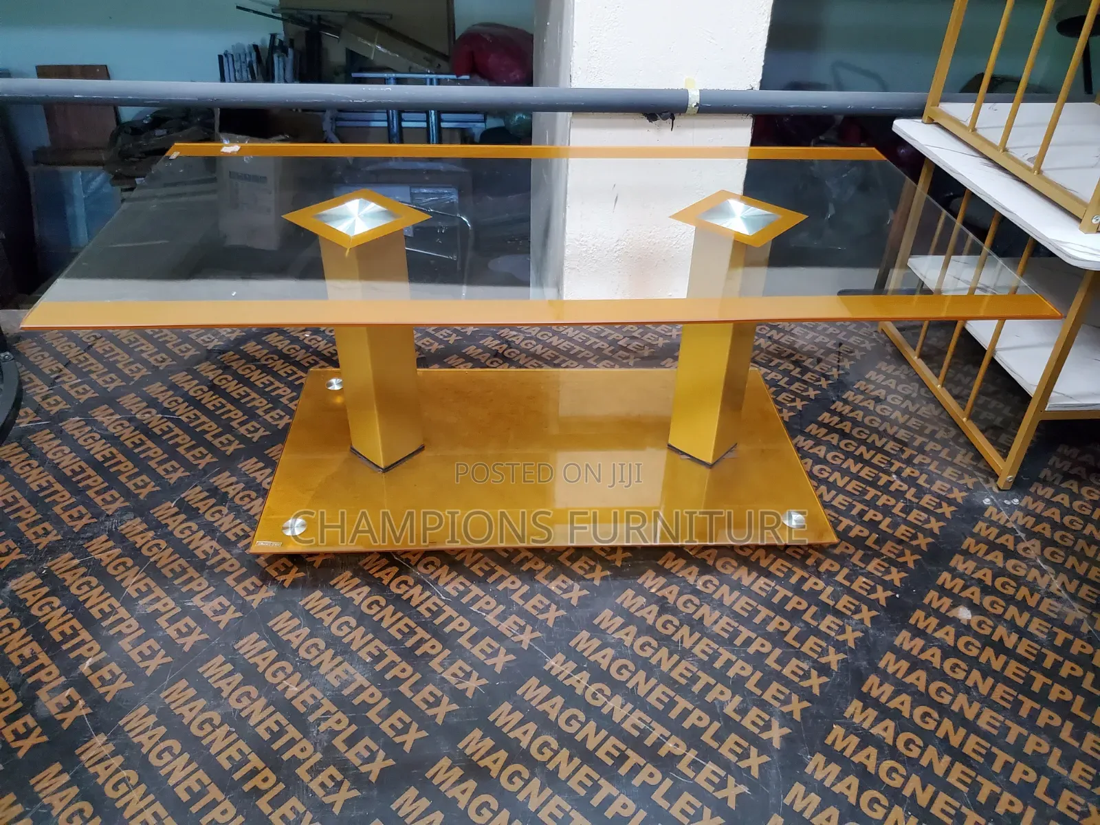 Prism Gold Tempered Glass Coffee Table