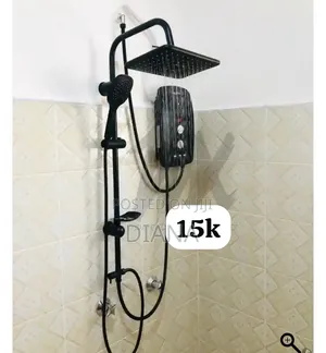 Matte Black Square Rainfall Shower System With Pump
