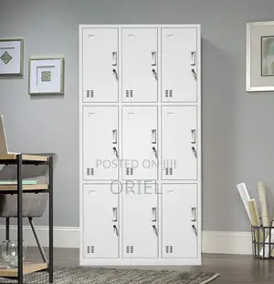 Office Cabinet : Staff 9-Unit Steel Locker Cabinet