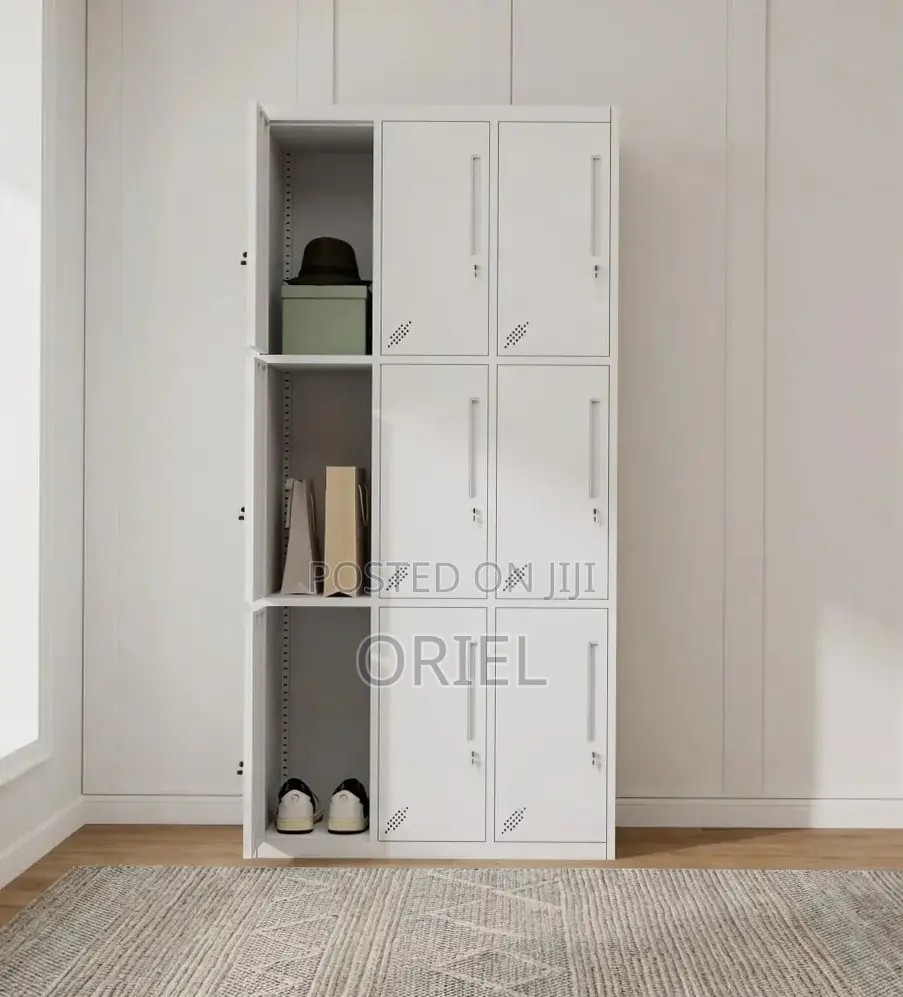 Office Cabinet : Staff 9-Unit Steel Locker Cabinet