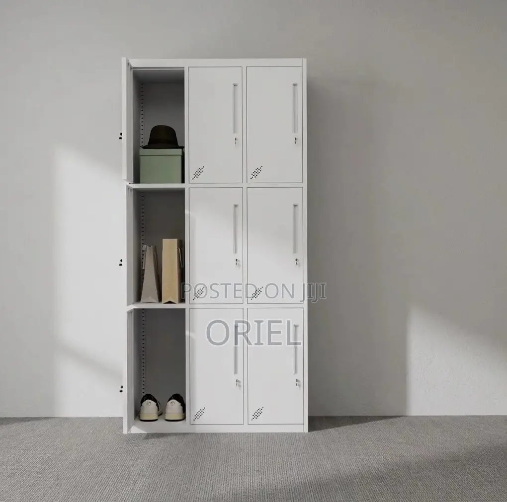Office Cabinet : Staff 9-Unit Steel Locker Cabinet