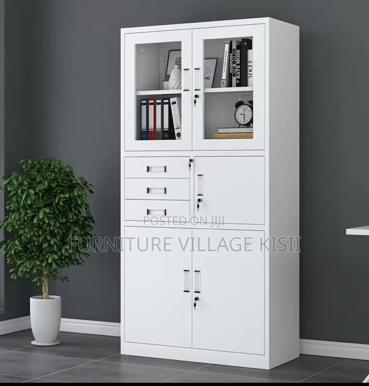 Office Cabinet: 2-Door Metallic Cabinet With Safe