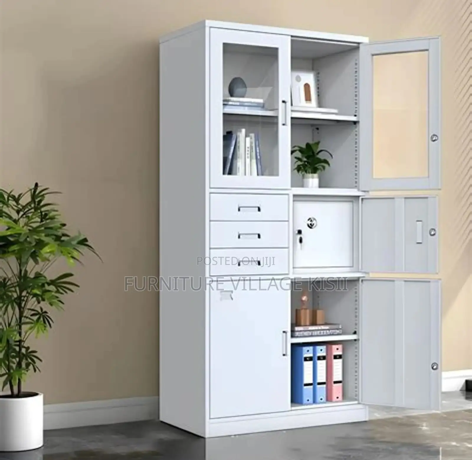 Office Cabinet: 2-Door Metallic Cabinet With Safe