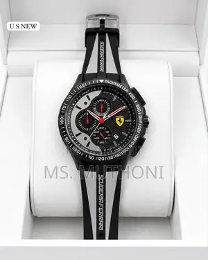 Black /Silver Scuderia Ferrari Tachymeter Sports Watch
