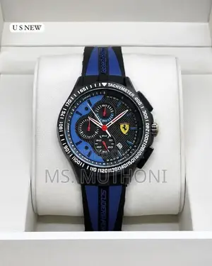 Black and Blue Dial Ferrari Wrist Watch