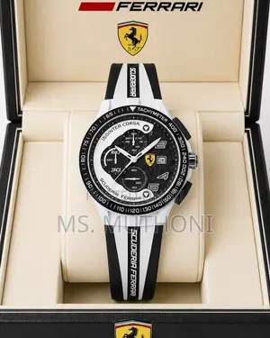 Scuderia Ferrari Inter Corsa Chronograph White/ Black Silicone Strap