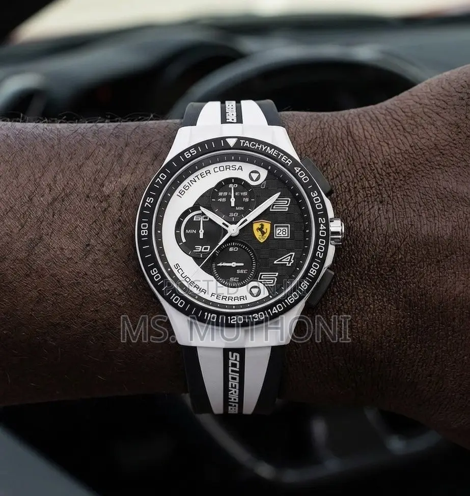 Scuderia Ferrari Inter Corsa Chronograph White/ Black Silicone Strap