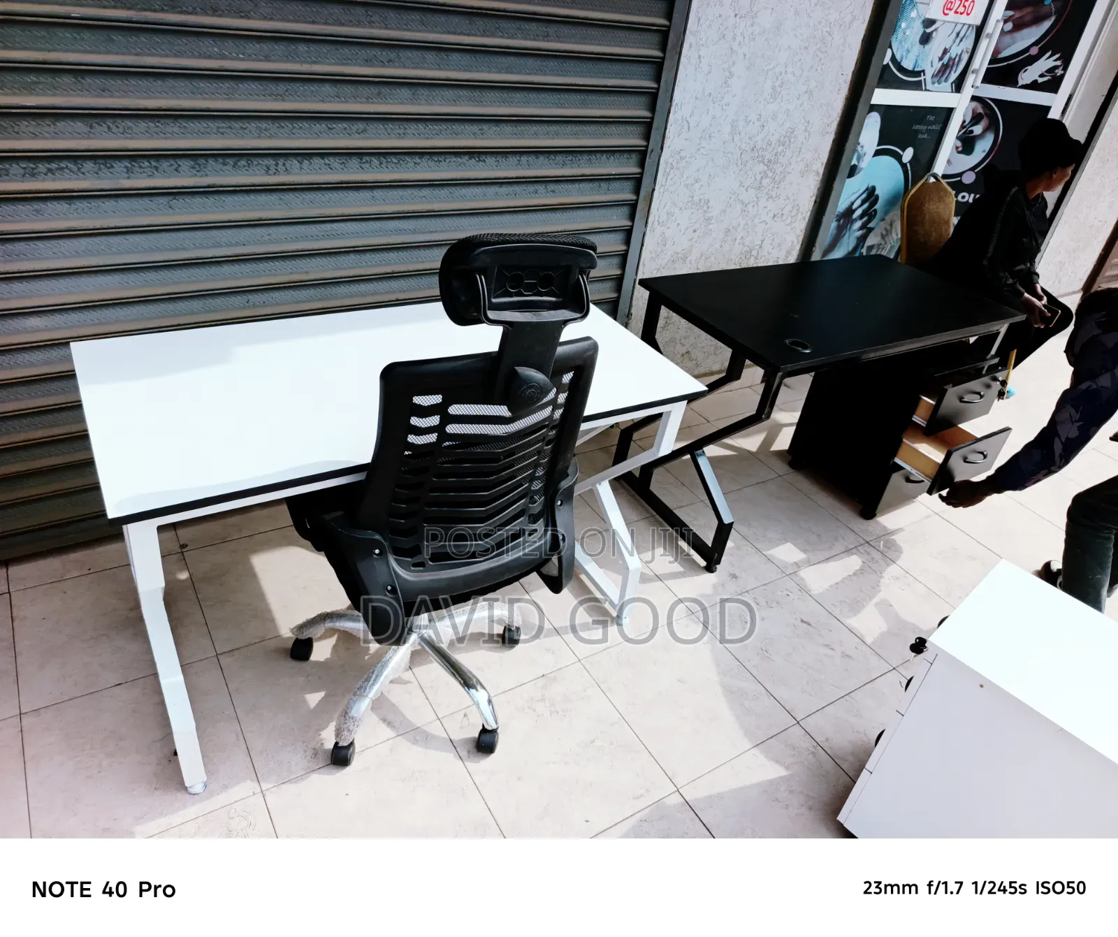 Metallic Table and Chair