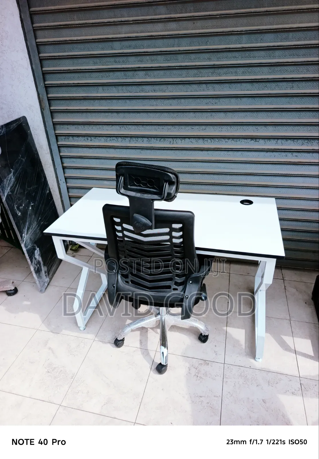 Metallic Table and Chair