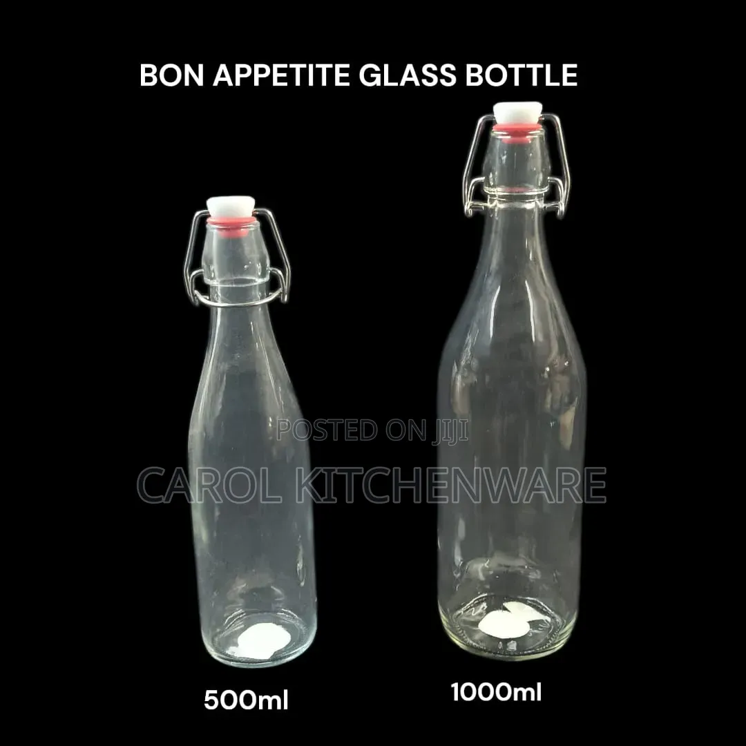 Cling Top Glass Bottle/ 1000 Ml Bon Appetit Glass Bottle