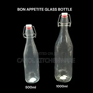 Cling Top Glass Bottle/ 1000 Ml Bon Appetit Glass Bottle