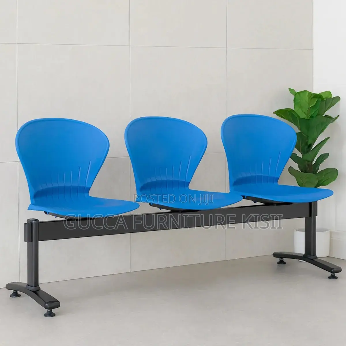 Reception Bench; 3-Link Plastic Reception Benches