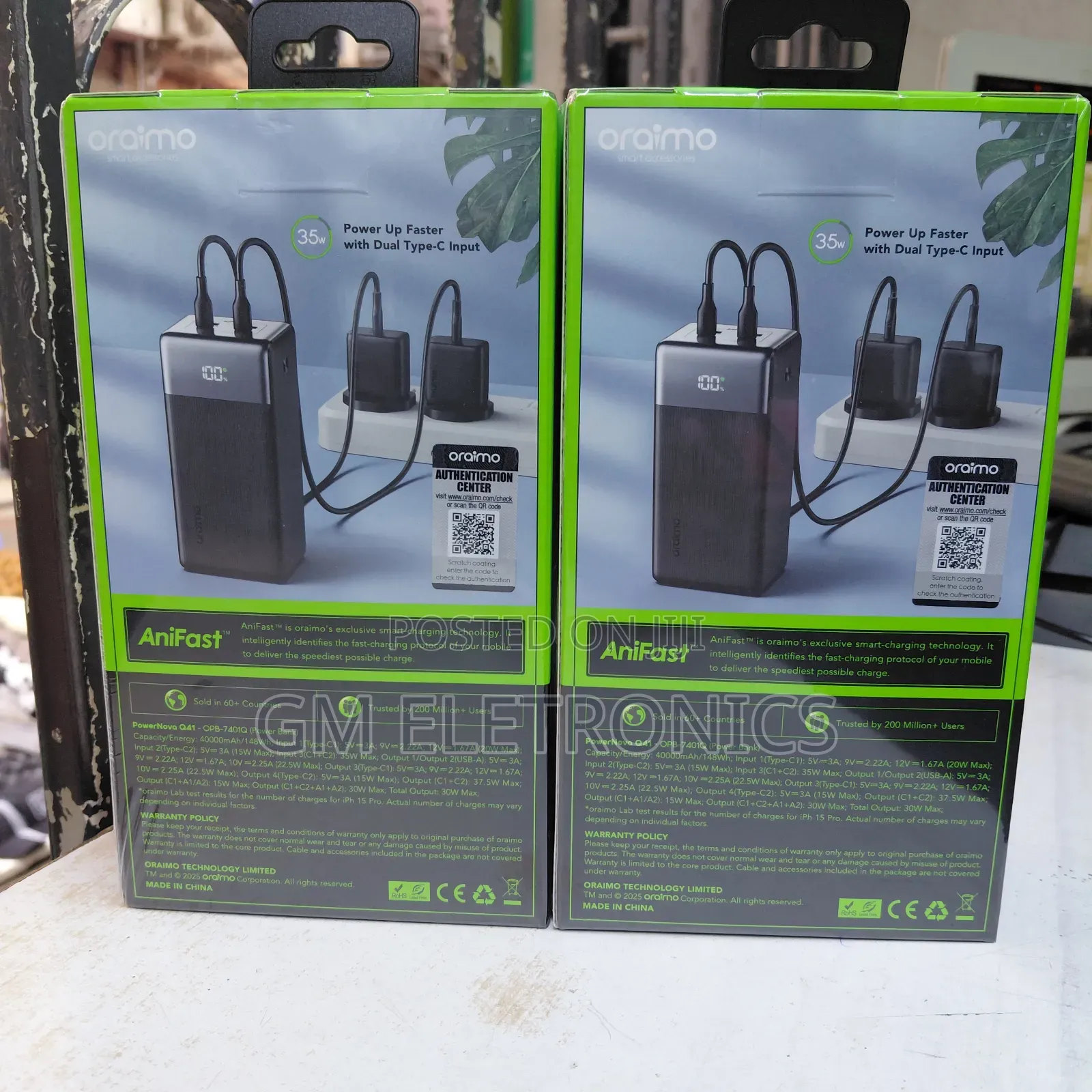 35W Ultra Fast Charging 40000mAH Powernova Q41 With Power Display.