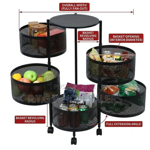 4 Tier Metallic Fruit Rack/Kitchen Organizer at