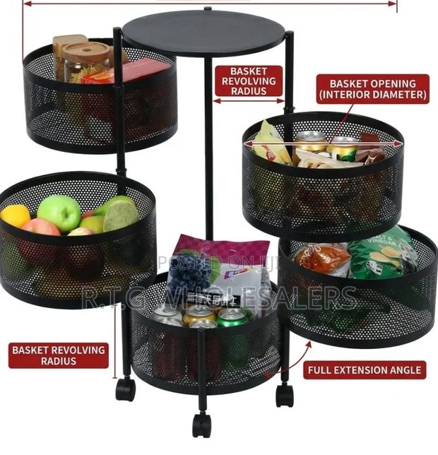 4 Tier Metallic Fruit Rack/Kitchen Organizer at  - thumbnail 2