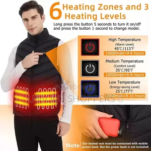 Unisex USB Thermo Heating Sleeveless Jacket