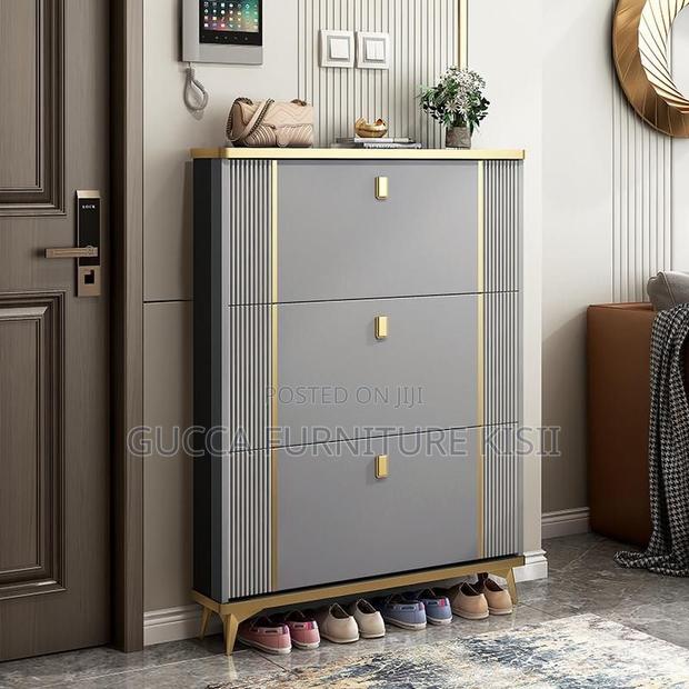 Shoe Rack; 3-Drawer Modern Shoe Rack Storage