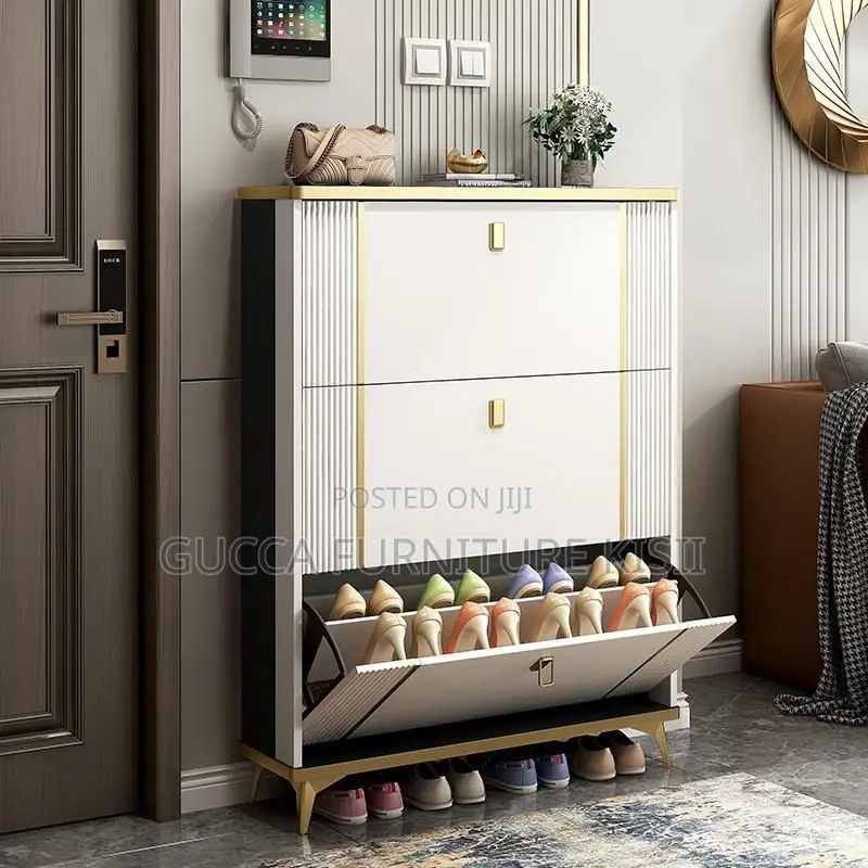 Shoe Rack; 3-Drawer Modern Shoe Rack Storage