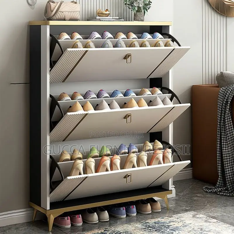 Shoe Rack; 3-Drawer Modern Shoe Rack Storage