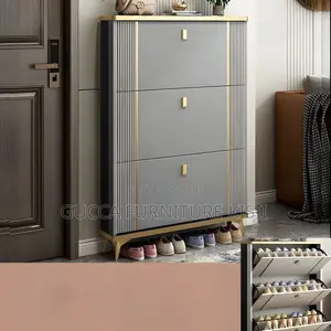 Shoe Rack; 3-Drawer Modern Shoe Rack Storage
