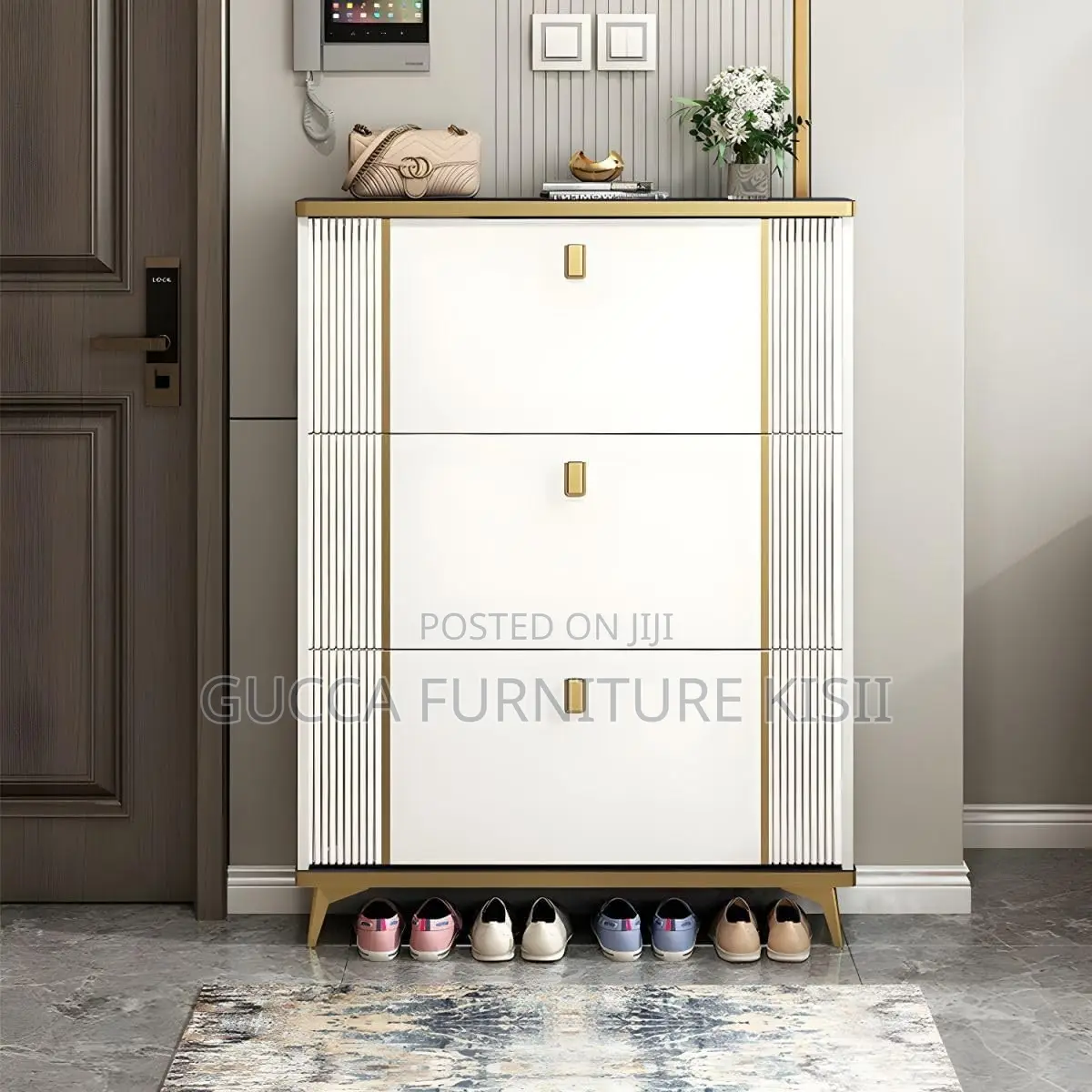 Shoe Rack; 3-Drawer Modern Shoe Rack Storage