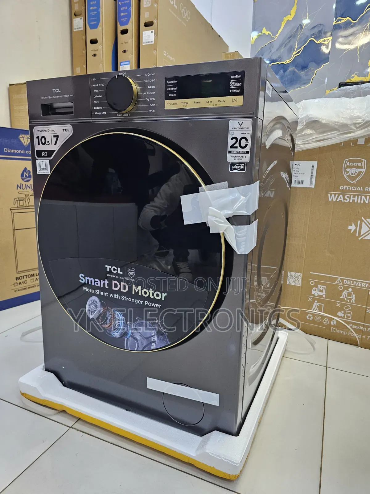 The TCL 10.5kg/7kg Wash and Dry Front-Load Washing Machine