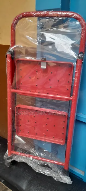 Non-Slip 2-Step Steel Ladder With Safety Lock - Red Black
