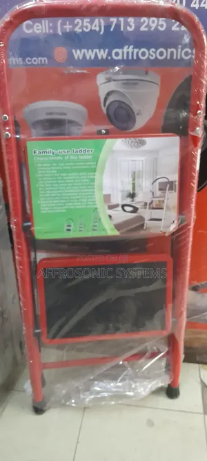 Compact 2-Step Steel Folding Step Ladder for Home Office