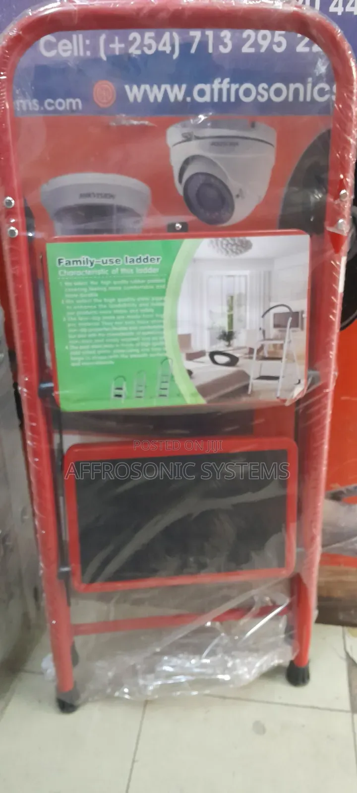 Compact 2-Step Steel Folding Step Ladder for Home Office