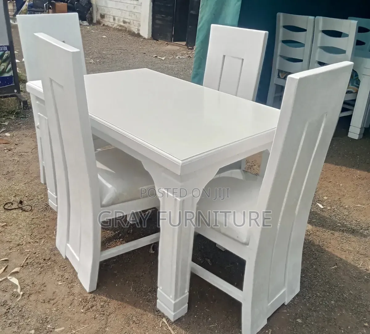 All White Minimalist Dining Set