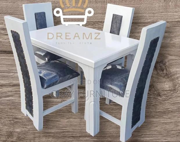 All White Minimalist Dining Set - thumbnail 2