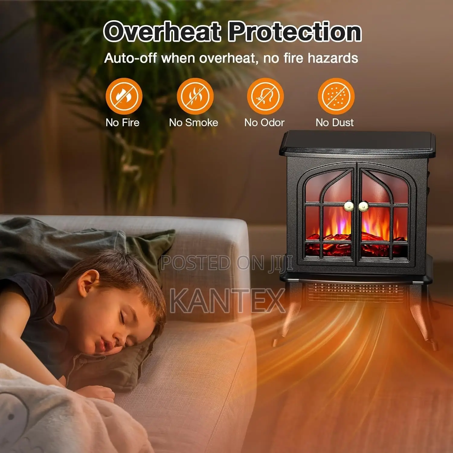 Denx DX2628 Stove Style Fireplace Heater
