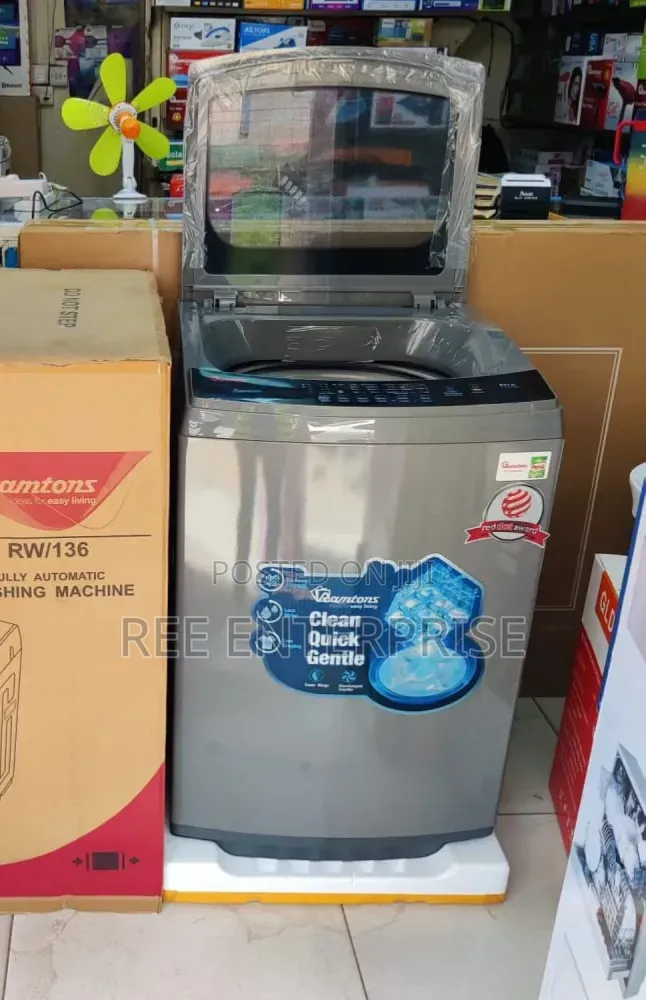 Ramtons RW/136 - Fully Automatic 12Kg Washer - Silver(1YR WRTY)